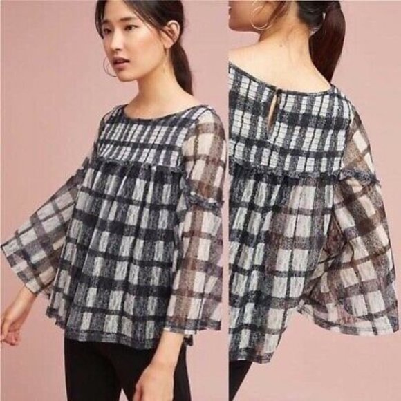 Anthropologie Tops - Anthropologie Patrinzia Buffalo Plaid Blouse